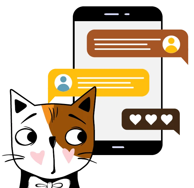 Illustration of Callie the cat thinking about managing review requests